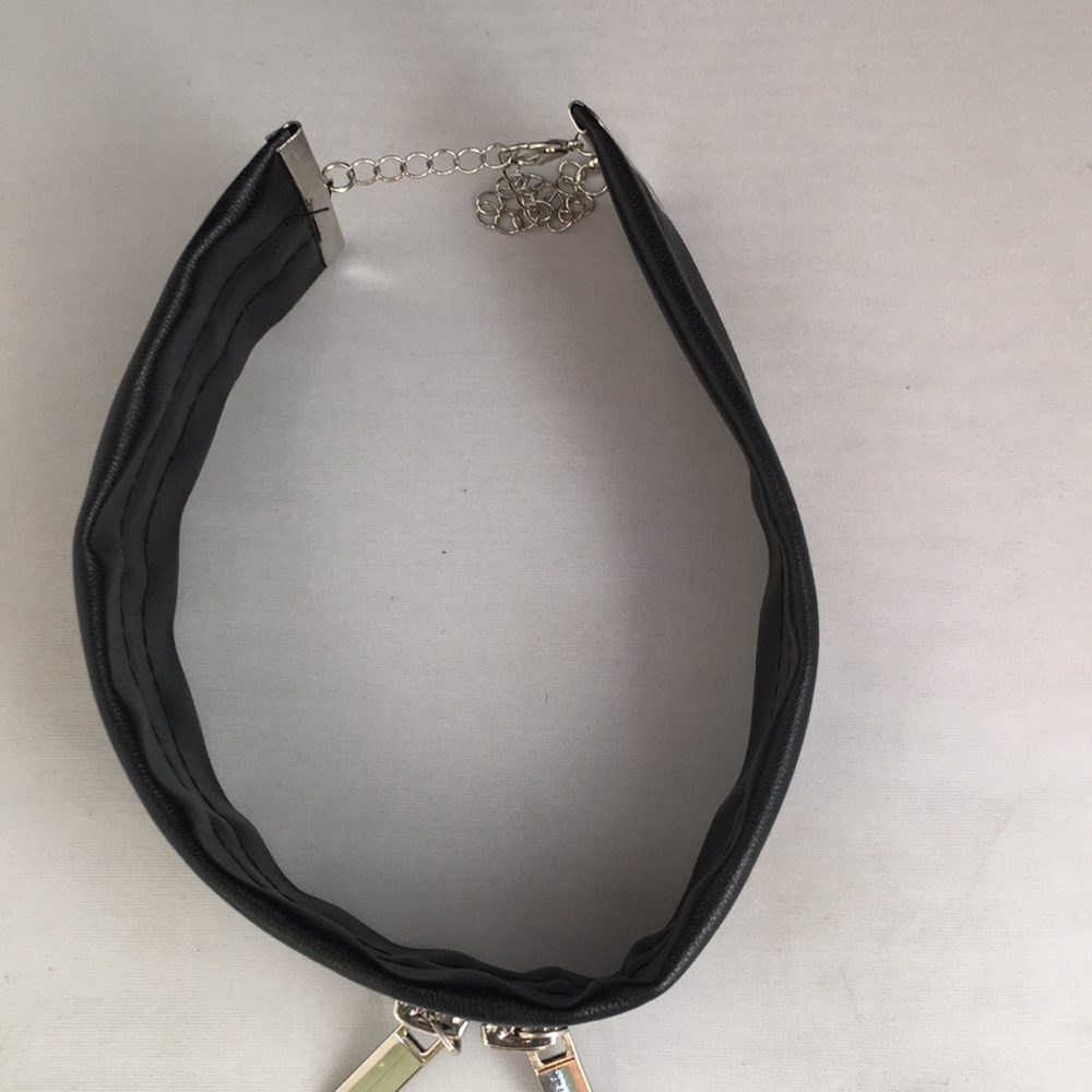 New! Black Punk Zipper Choker - Picture 7 of 8